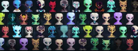 Коллекция ярких NFT-персонажей Other Worlders в пиксельной графике